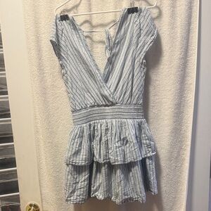 American Eagle Outfitters Blue & White Striped Summer Dress